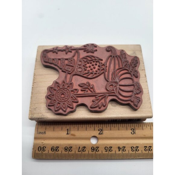 Hampton Art Owl Witchy Halloween Fall Art Wood Mount Rubber Stamp Craft Card - Picture 7 of 7